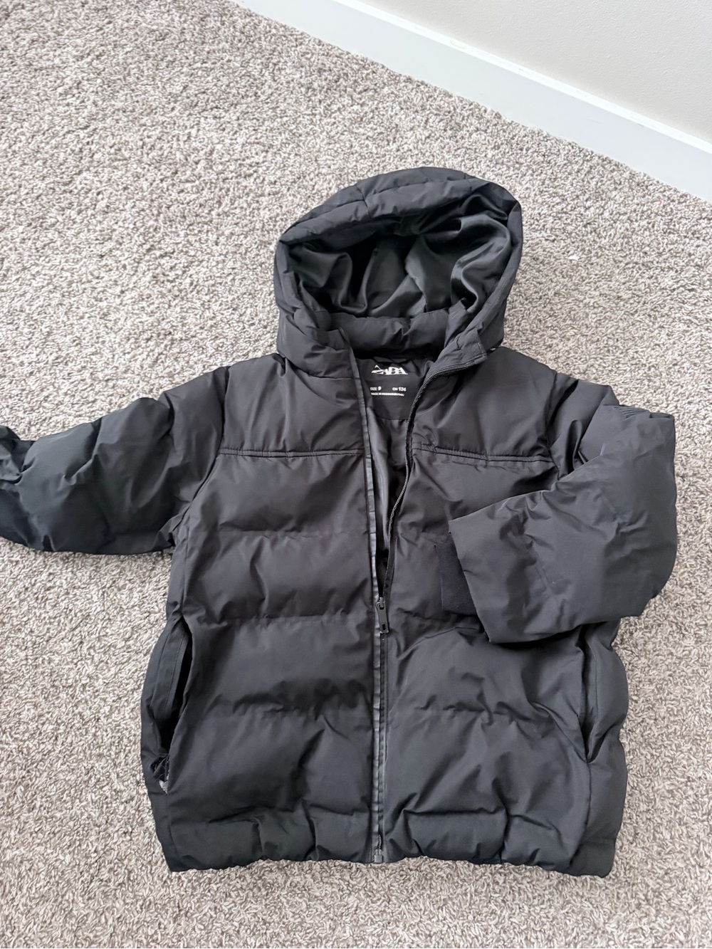 Zara Black Hooded Puffer Jacket for Kids